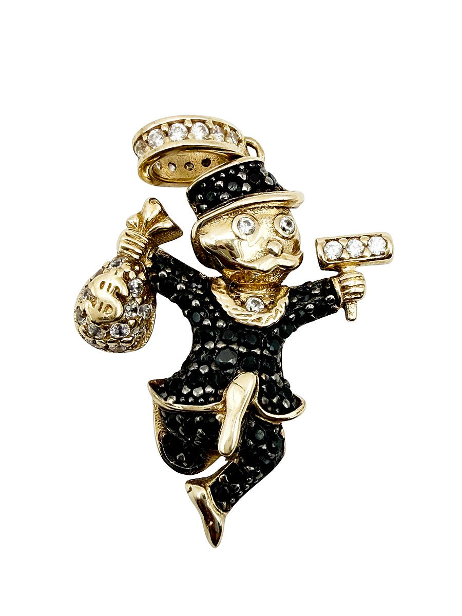 DIJE MONOPOLY MILLONARIO ORO SOLIDO 10K ITALY