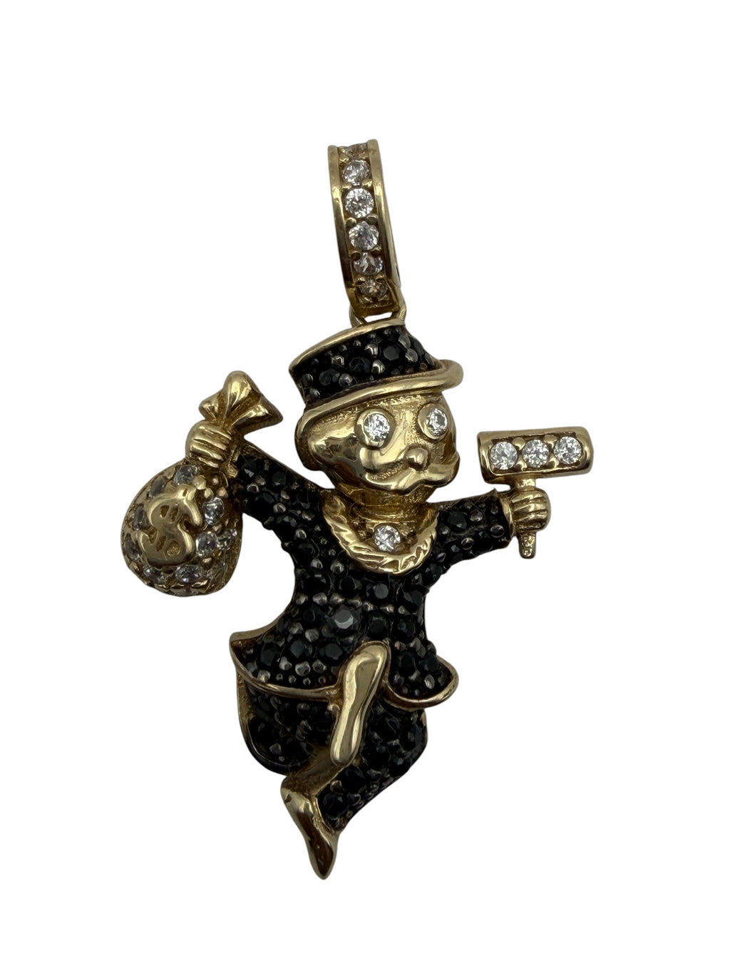 DIJE MONOPOLY MILLONARIO ORO SOLIDO 10K ITALY