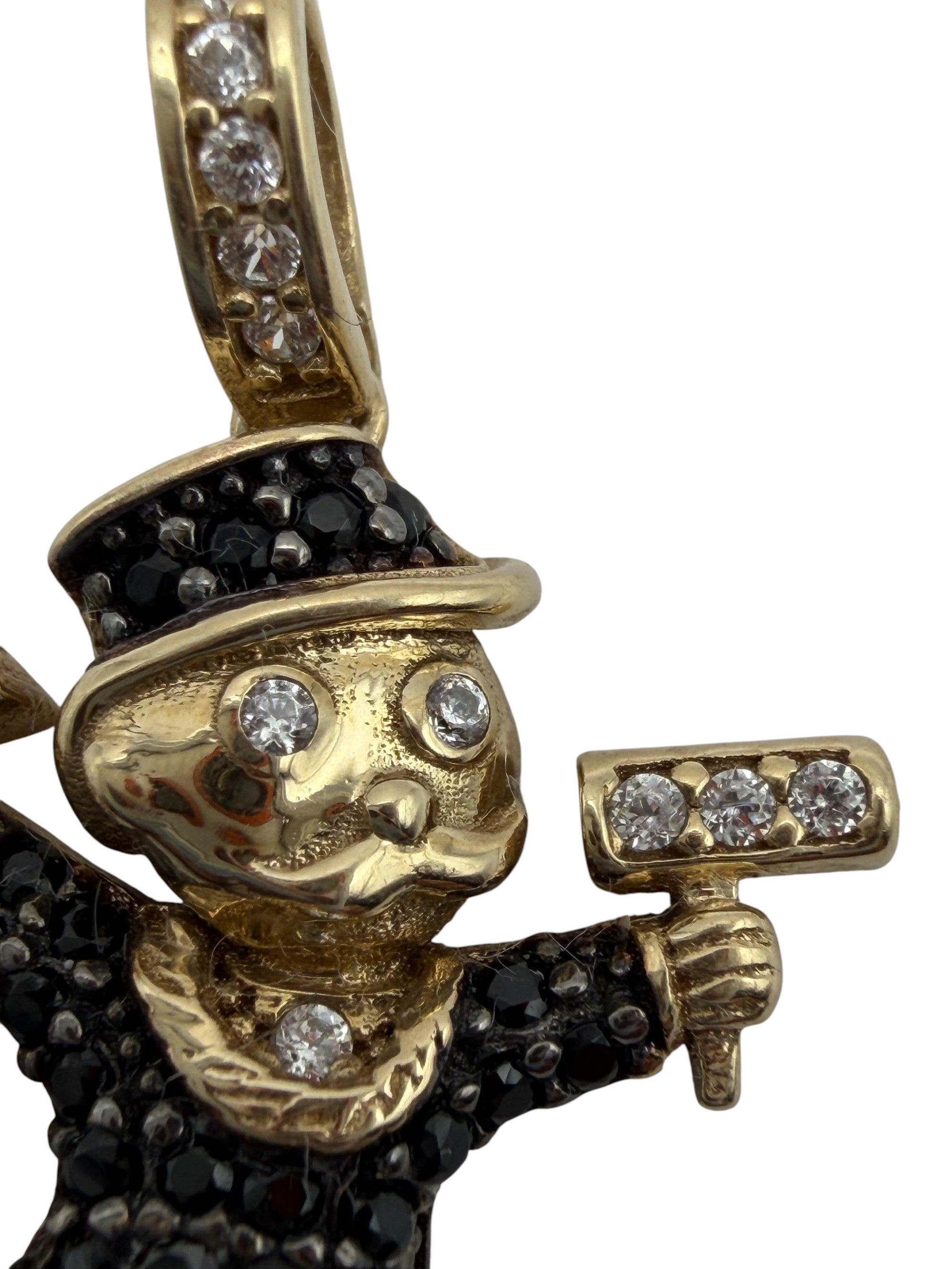 DIJE MONOPOLY MILLONARIO ORO SOLIDO 10K ITALY