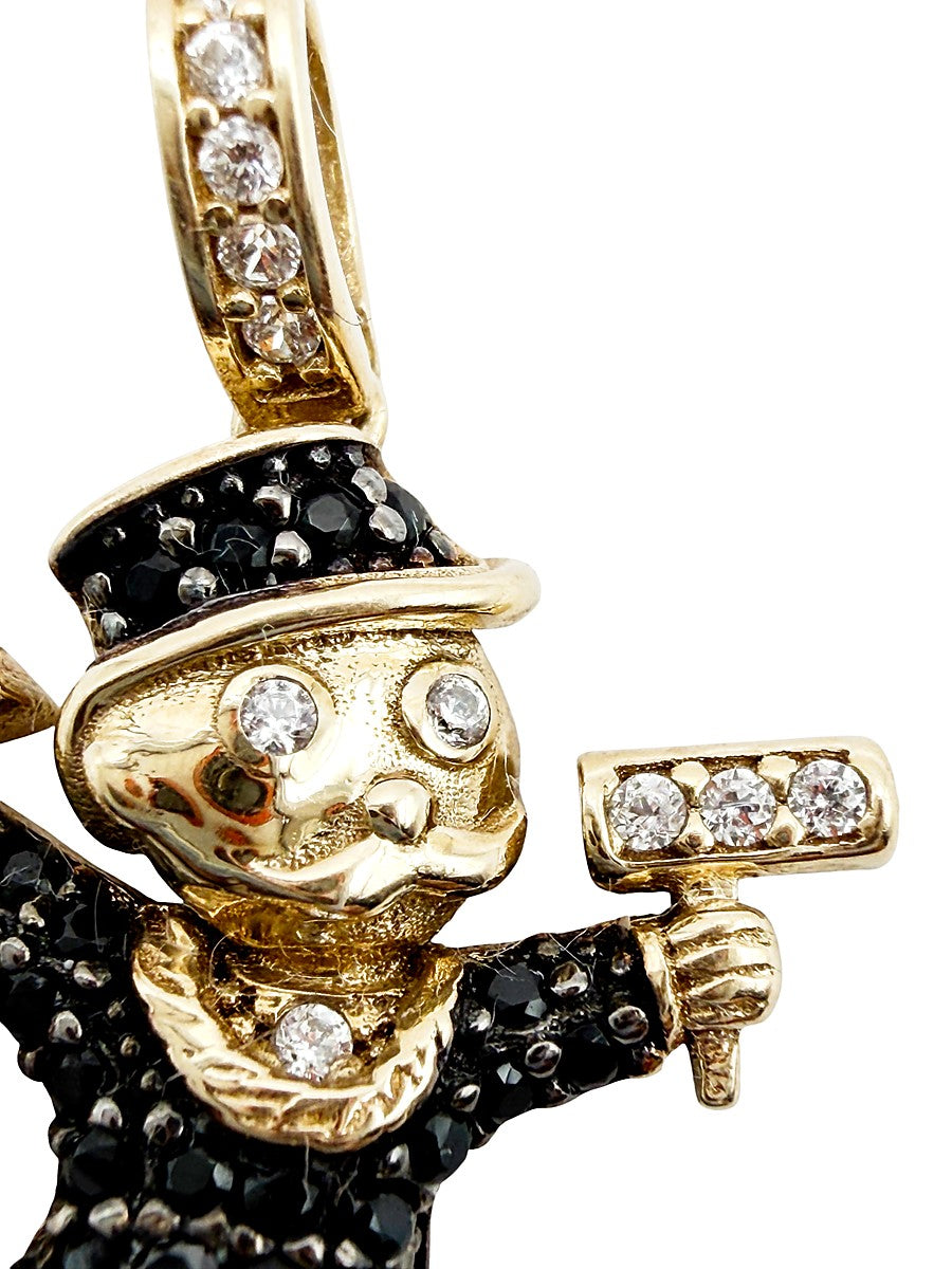 DIJE MONOPOLY MILLONARIO ORO SOLIDO 10K ITALY