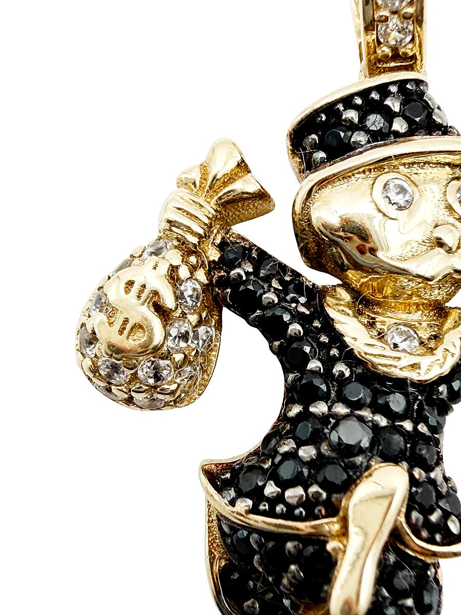 DIJE MONOPOLY MILLONARIO ORO SOLIDO 10K ITALY