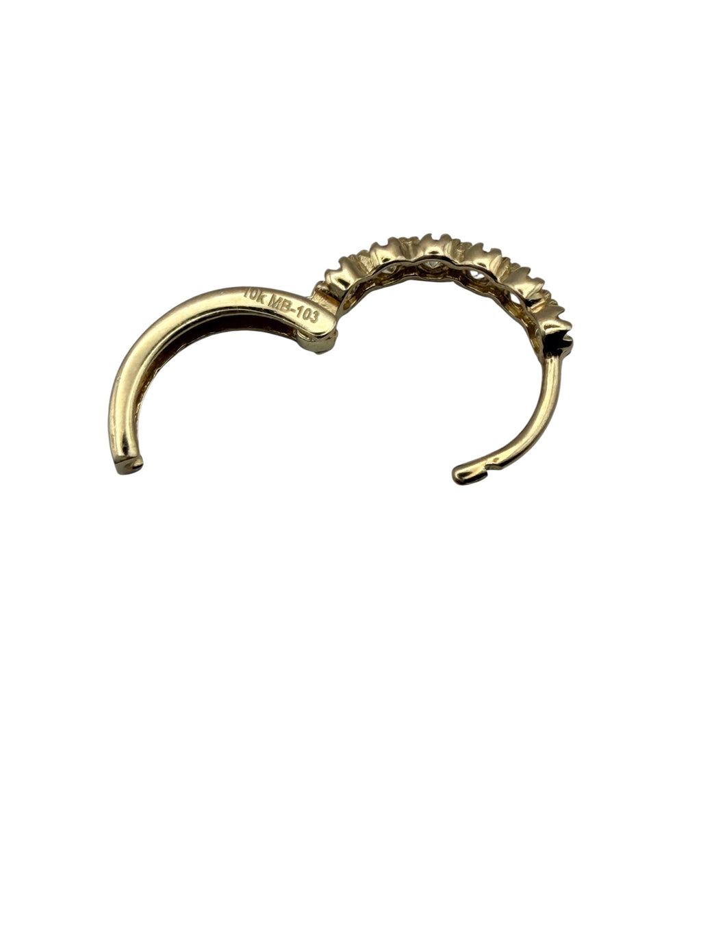 Huggies de Oro Sólido 10K con Circonias Blancas