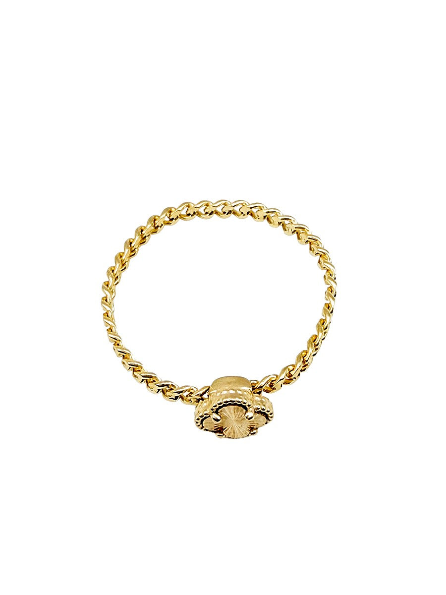 Anillo de Trébol en Oro 10K - Diseño de Cadena