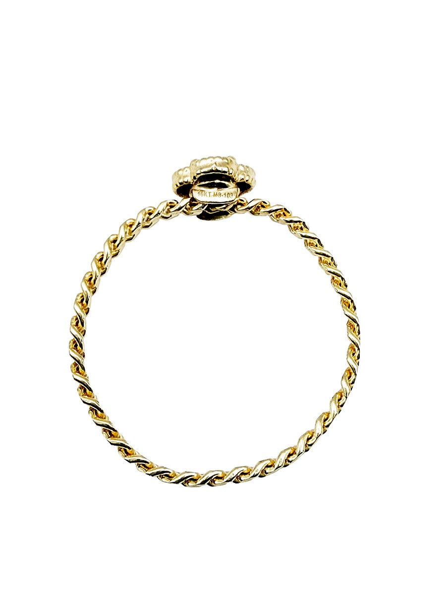 Anillo de Trébol en Oro 10K - Diseño de Cadena