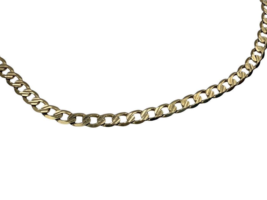 Pulsera de Oro 10K Tejido Grumet (Curb) - Eslabón Plano Tradicional