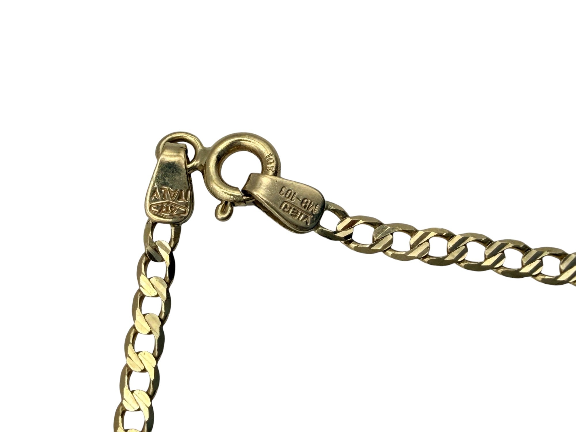 Pulsera de Oro 10K Tejido Grumet (Curb) - Eslabón Plano Tradicional